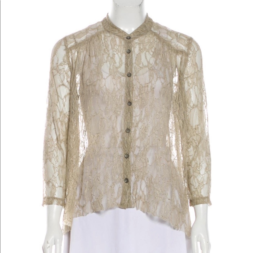RAQUEL ALLEGRA Lace Button Down $325 1 - Picture 1 of 9